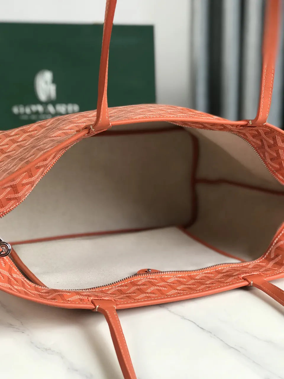 Goyard Orange Artois MM Bag - Hình 7
