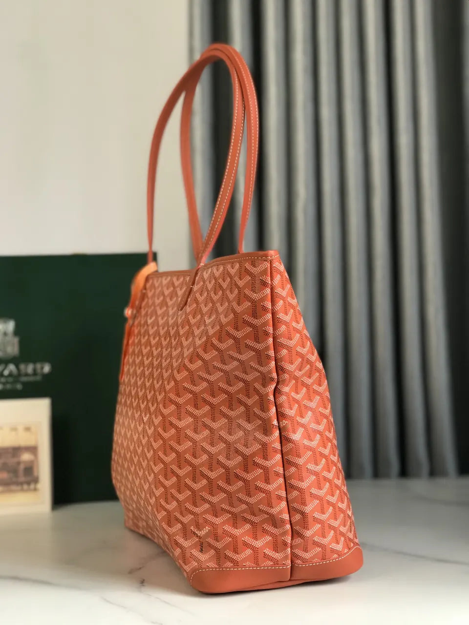 Goyard Orange Artois MM Bag - Hình 3
