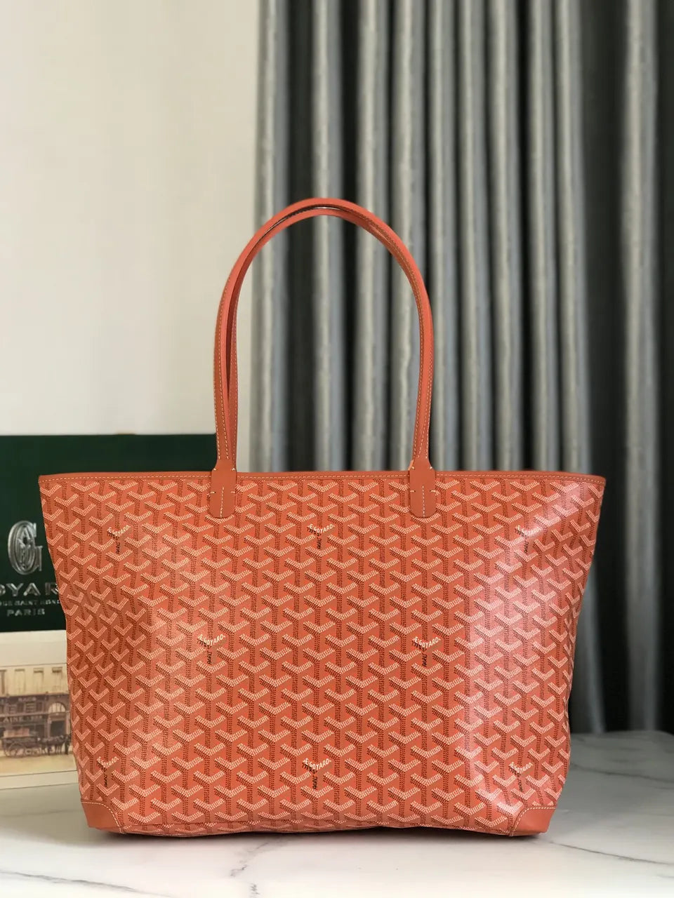 Goyard Orange Artois MM Bag - Hình 2
