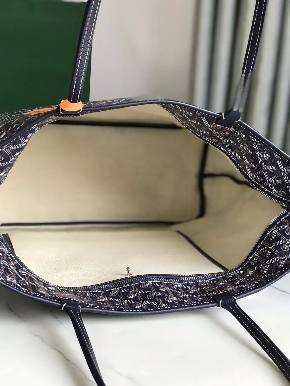 Goyard Navy Blue Tote - Hình 7