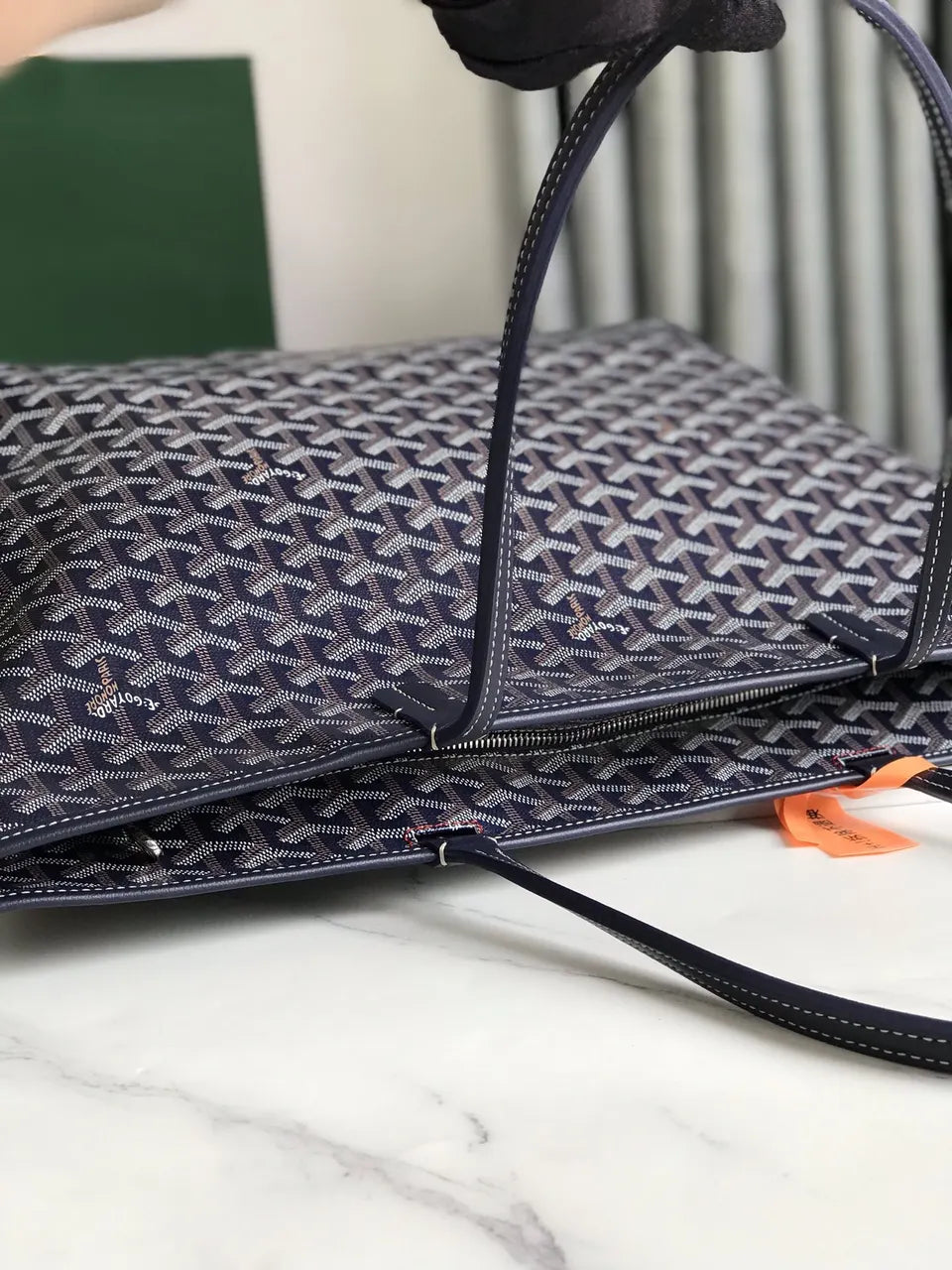 Goyard Navy Blue Tote - Hình 4