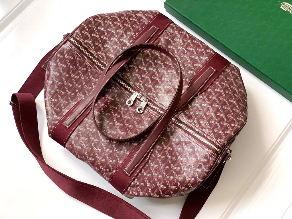 Goyard Burgundy Barrel Bag - Hình 5