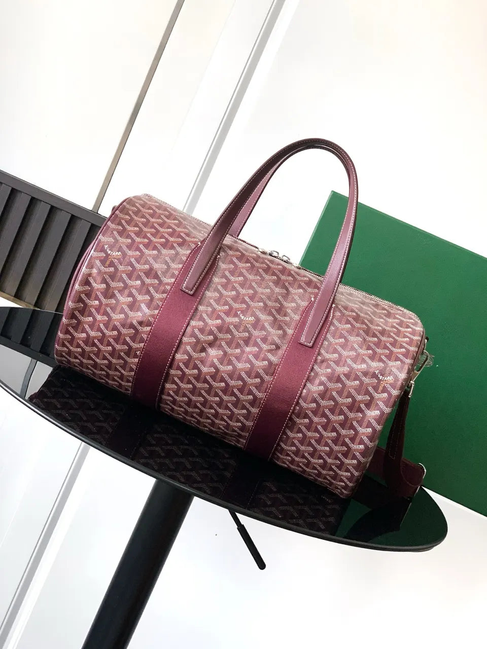 Goyard Burgundy Barrel Bag