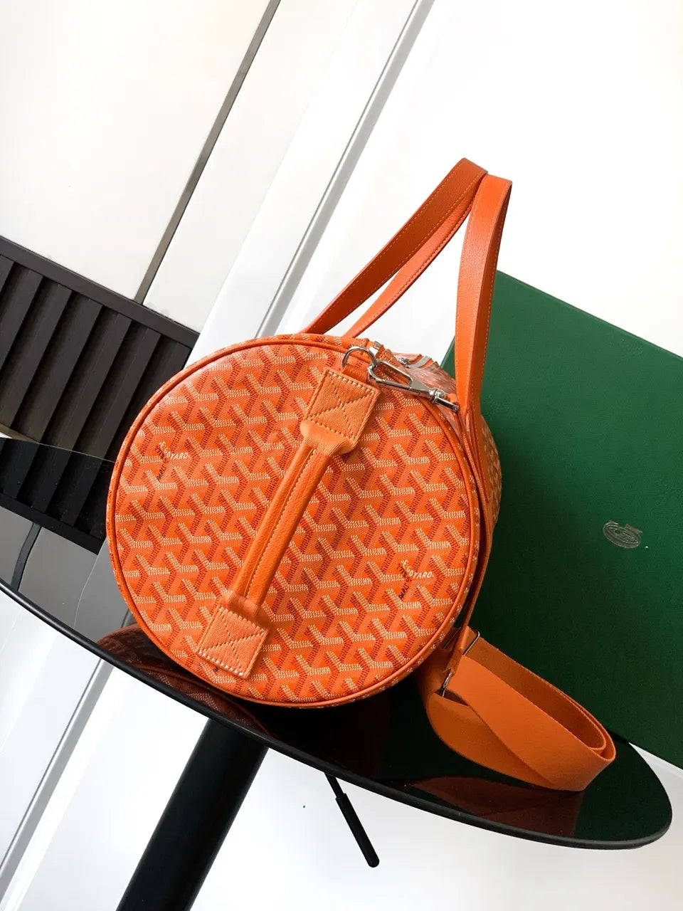 travel Goyard Orange Goyardine Duffle - Hình 2
