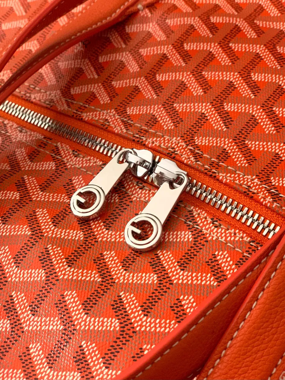 travel Goyard Orange Goyardine Duffle - Hình 6