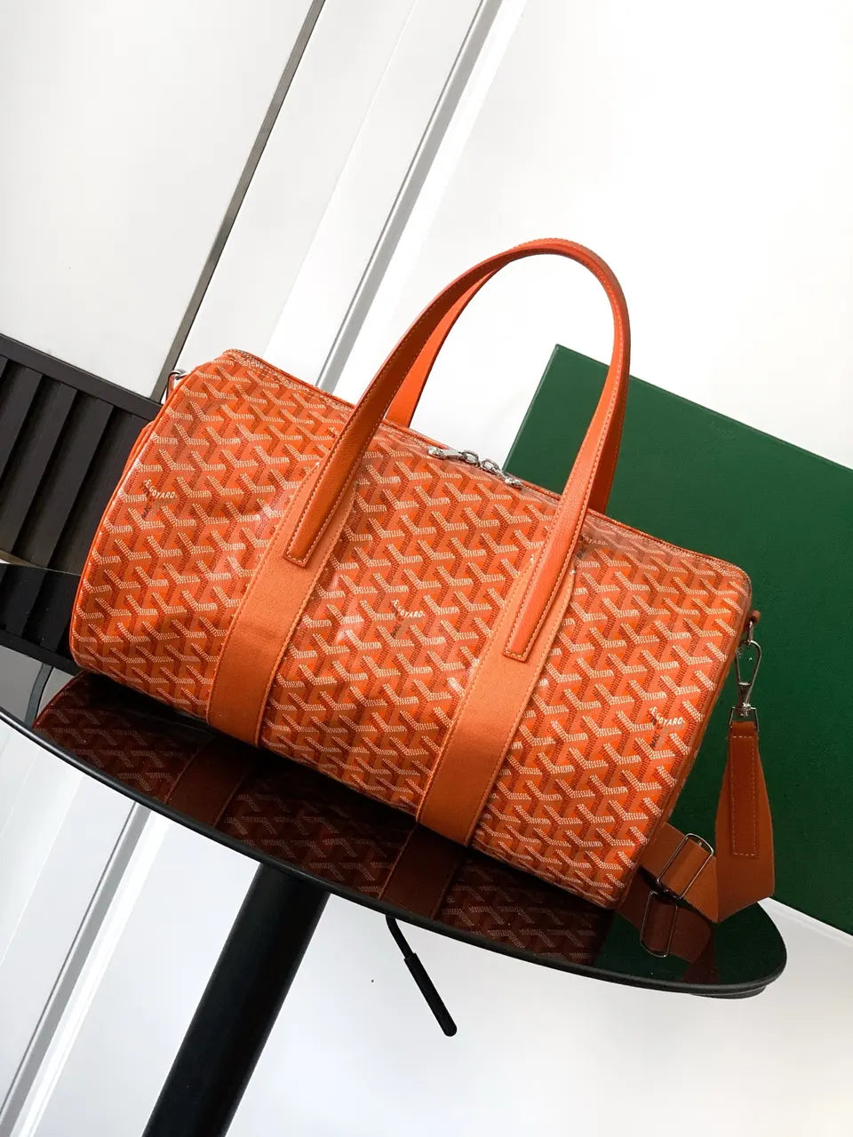 travel Goyard Orange Goyardine Duffle