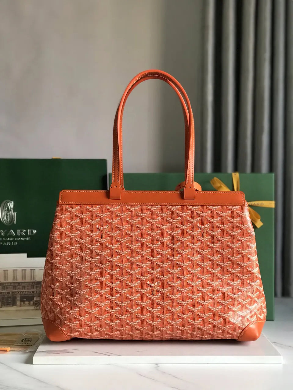 Goyard Orange Anjou Tote - Hình 2