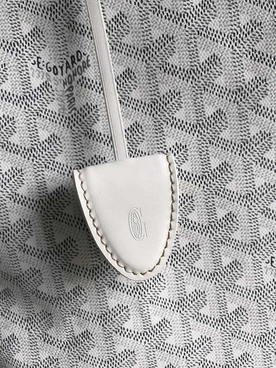 leather Goyard White Goyardine Tote - Hình 5