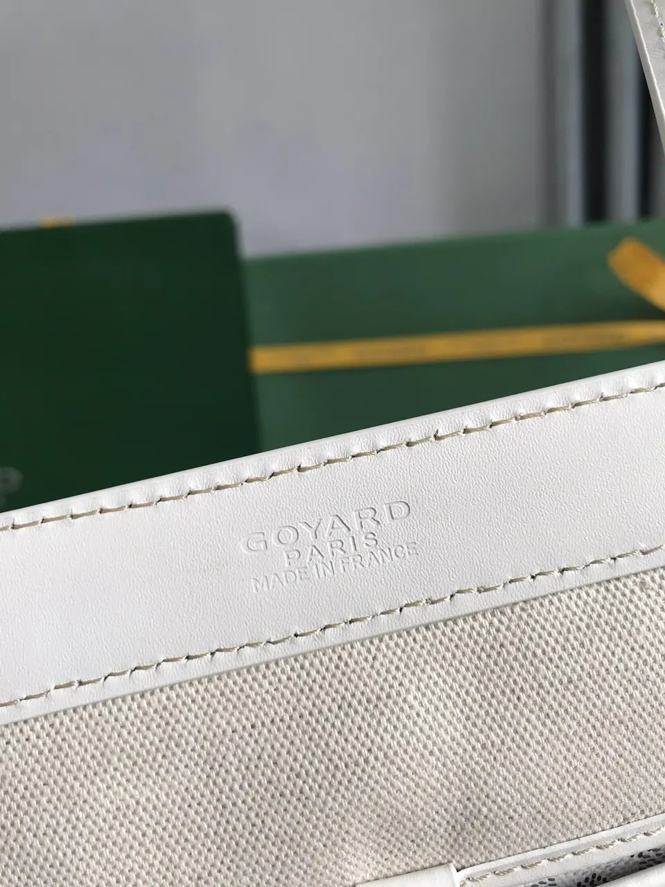 leather Goyard White Goyardine Tote - Hình 7