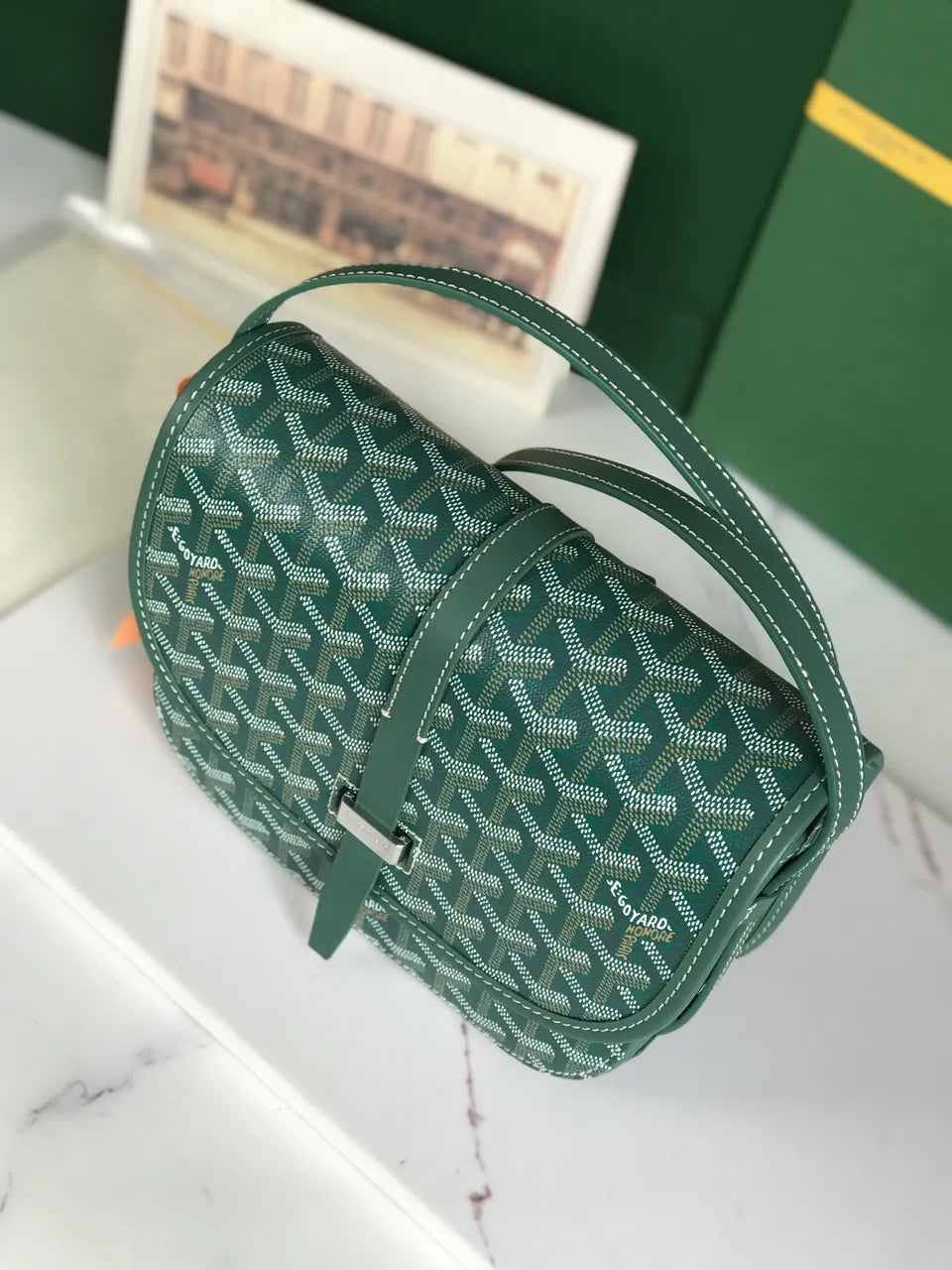 signature Goyard Green Monte Carlo Bag - Hình 2