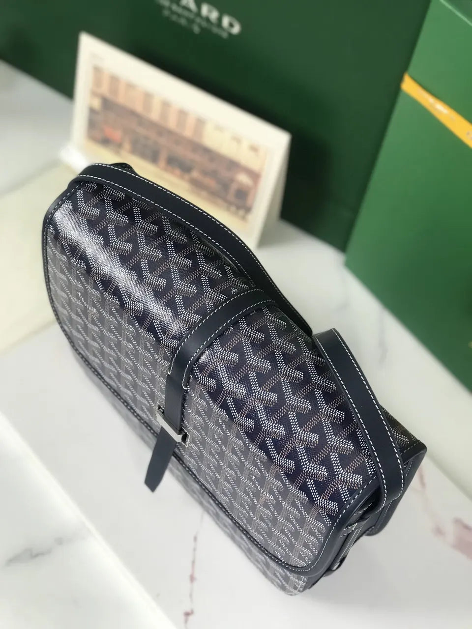 Goyard Navy Blue Besace Bag - Hình 4