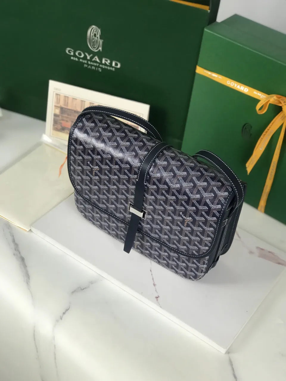 Goyard Navy Blue Besace Bag - Hình 5