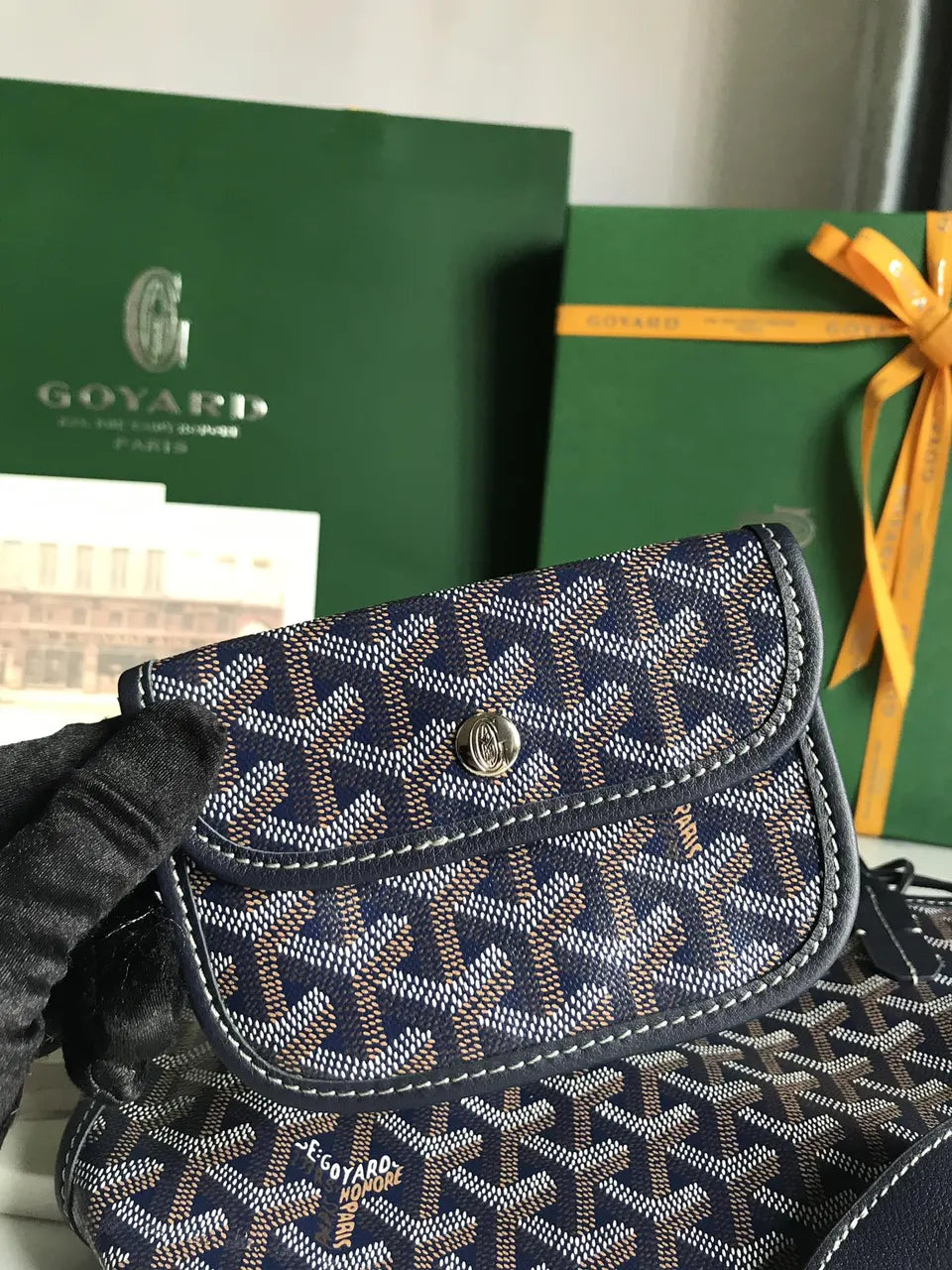Goyard Navy Blue Anjou Mini - Hình 6