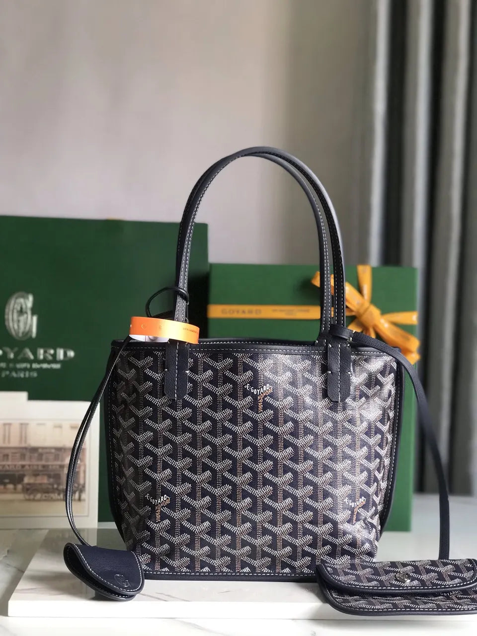 Goyard Navy Blue Anjou Mini