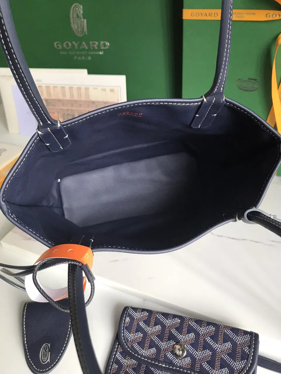Goyard Navy Blue Anjou Mini - Hình 5