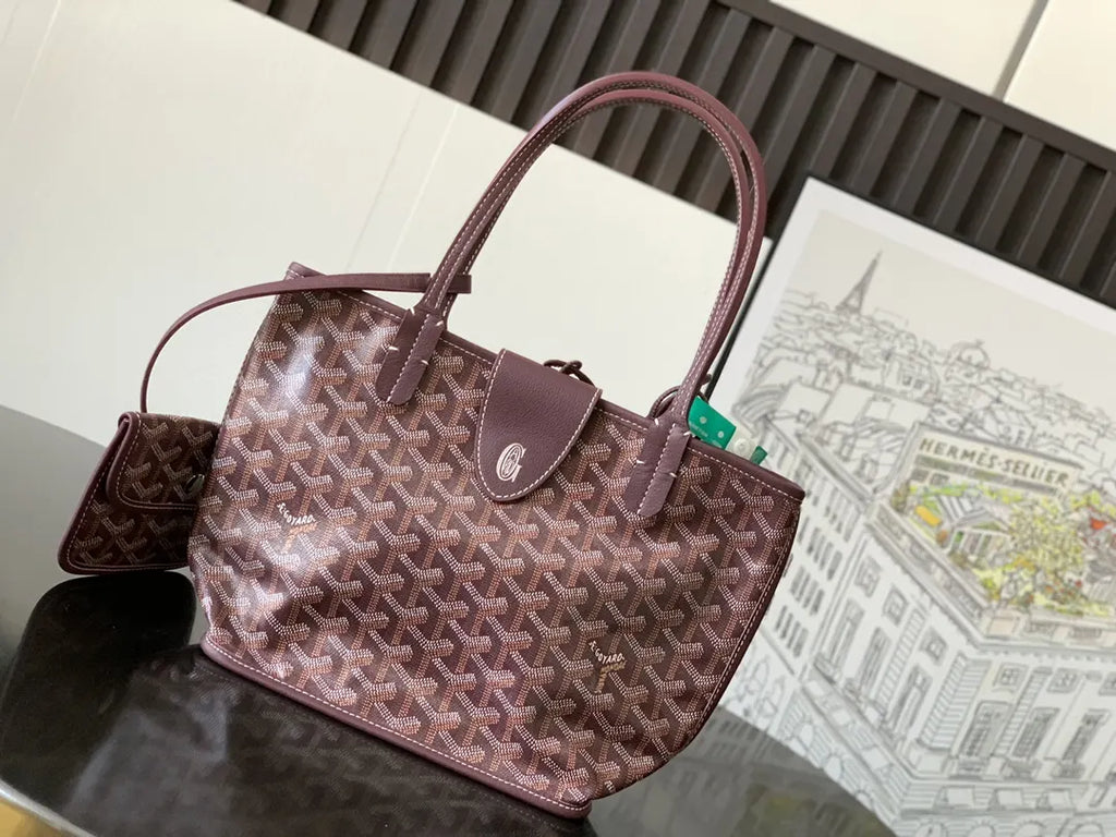 Goyard Plum Goyardine Tote