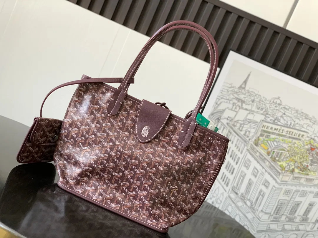 Goyard Plum Goyardine Tote
