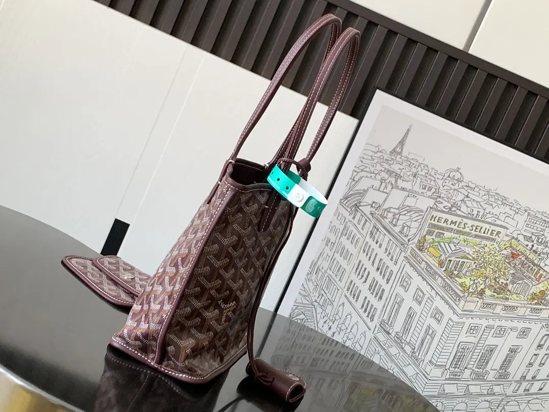 Goyard Plum Goyardine Tote - Hình 2
