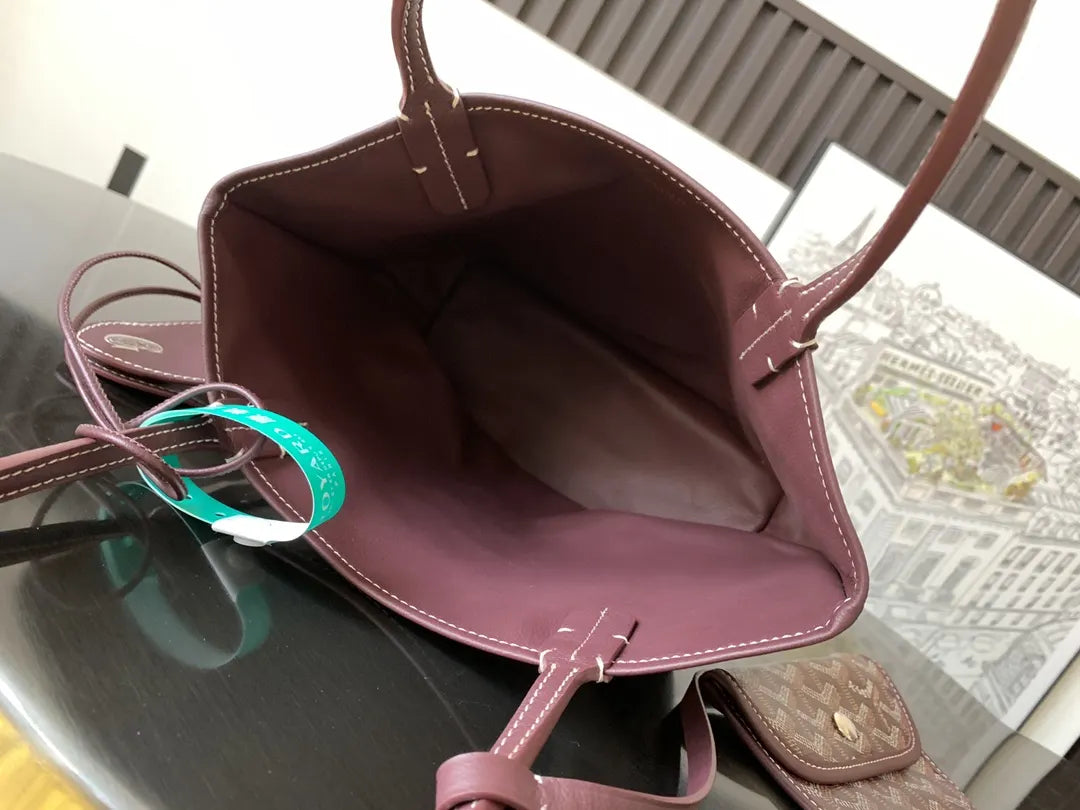 Goyard Plum Goyardine Tote - Hình 8