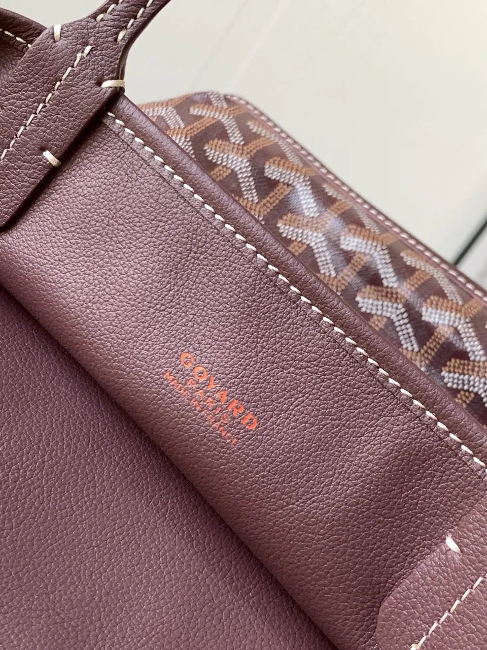 Goyard Plum Goyardine Tote - Hình 9