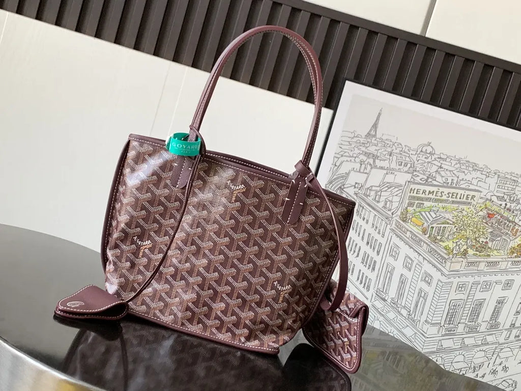 Goyard Plum Goyardine Tote - Hình 3