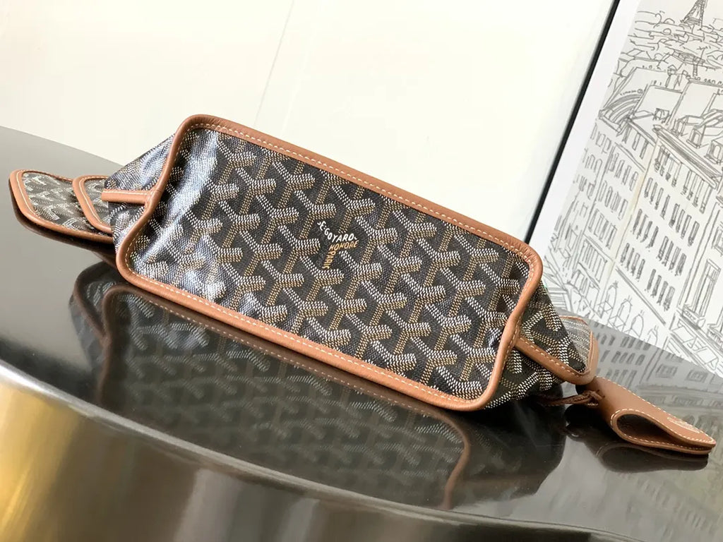 Goyard Black Coated Canvas Petit Flot - Hình 4