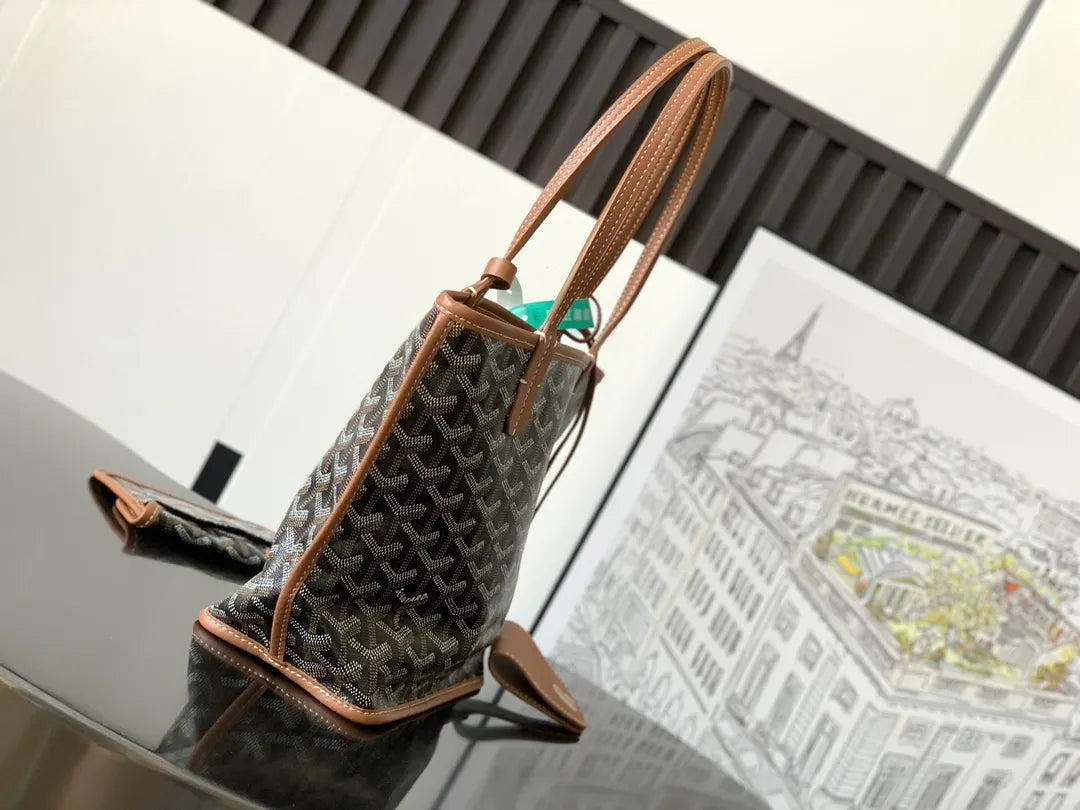 Goyard Black Coated Canvas Petit Flot - Hình 2