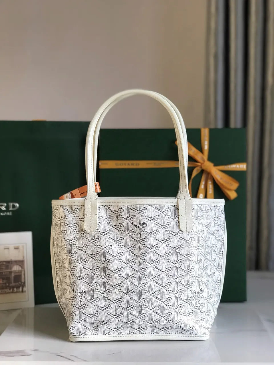 Goyard White Anjou Mini - Hình 4