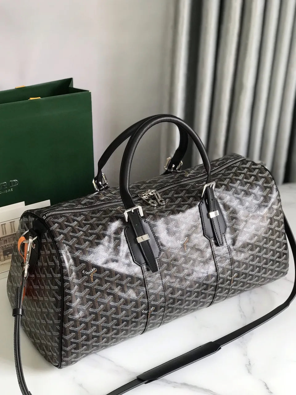 Goyard Black Monogram Duffle - Hình 9