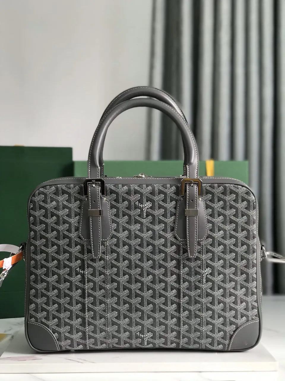 Goyard Grey Voltaire Briefcase - Hình 3