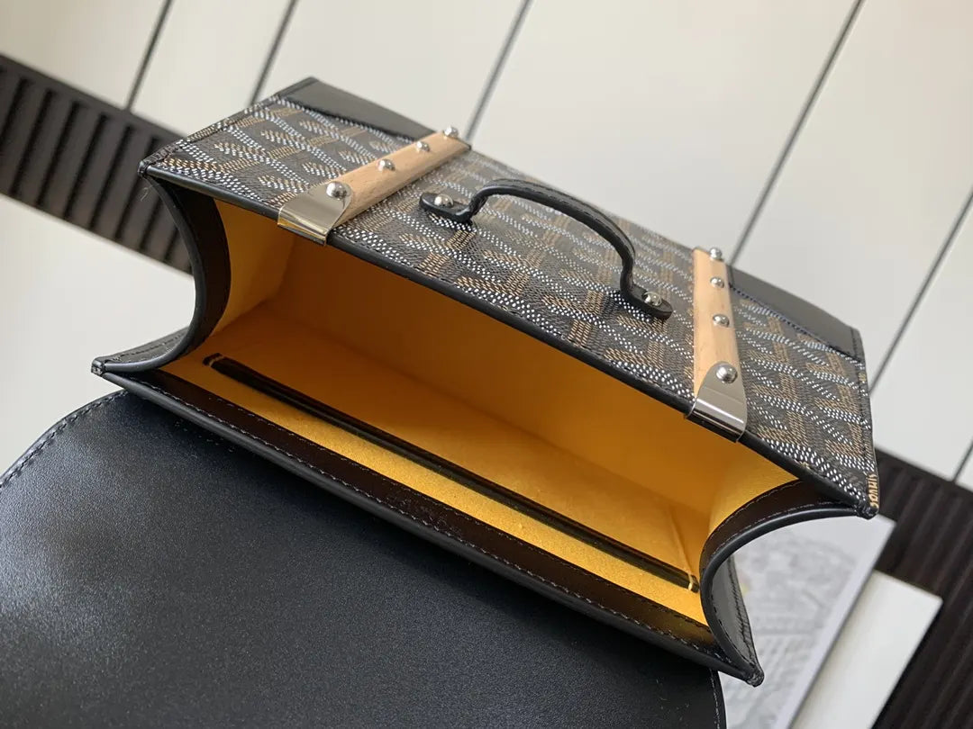 signature Goyard Black Saigon Top Handle - Hình 6