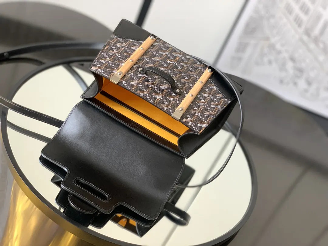 signature Goyard Black Saigon Top Handle - Hình 5