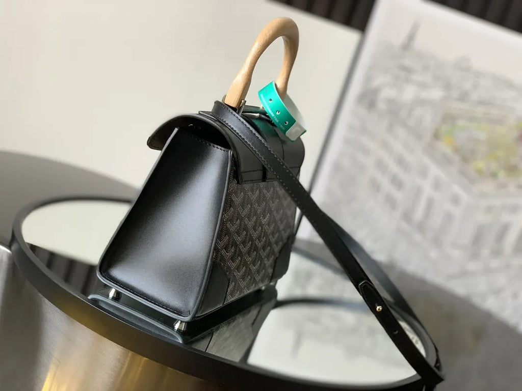 signature Goyard Black Saigon Top Handle