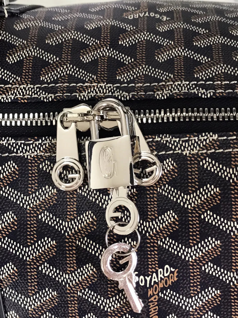 Goyard Black Coated Canvas Bag - Hình 3