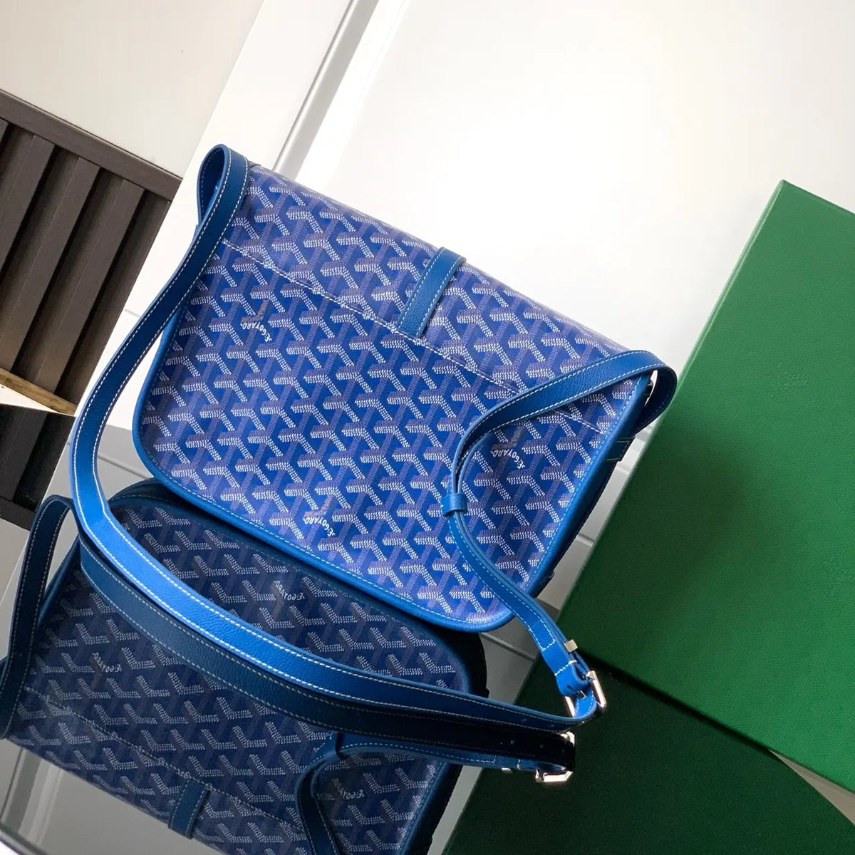 Goyard Turquoise Vendome Crossbody - Hình 3