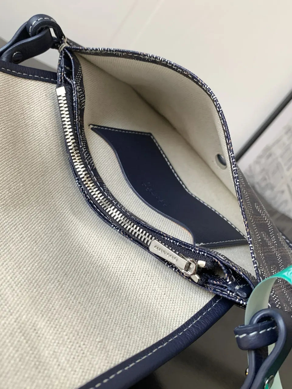 Goyard Navy Blue Flap Bag - Hình 6