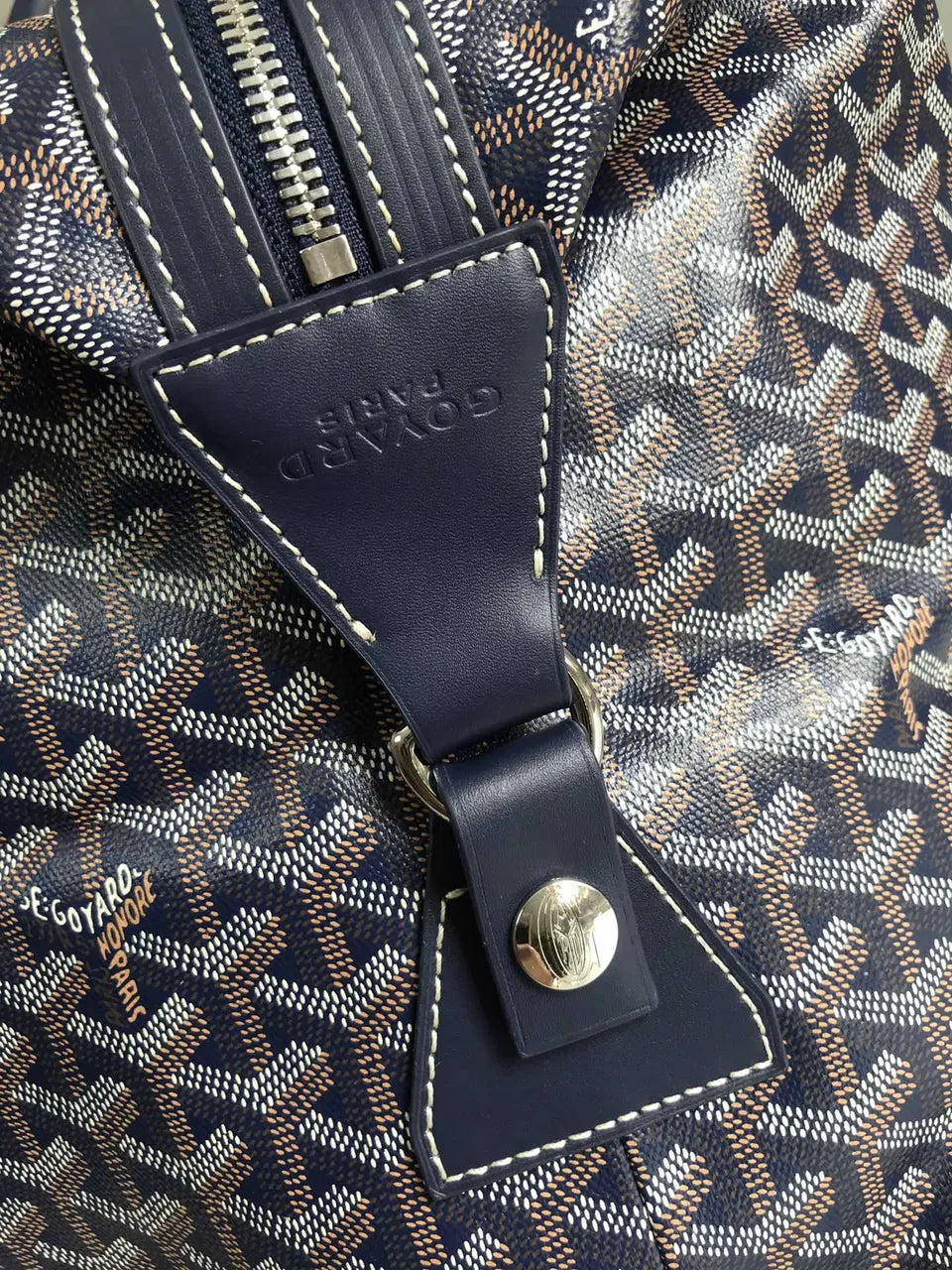 Goyard Navy Blue Weekend Bag - Hình 6