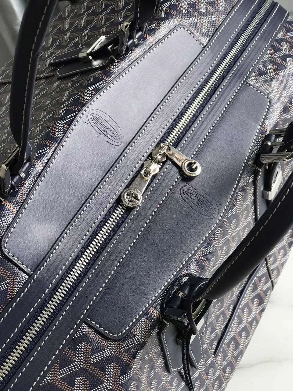 Goyard Navy Blue Weekend Bag - Hình 7