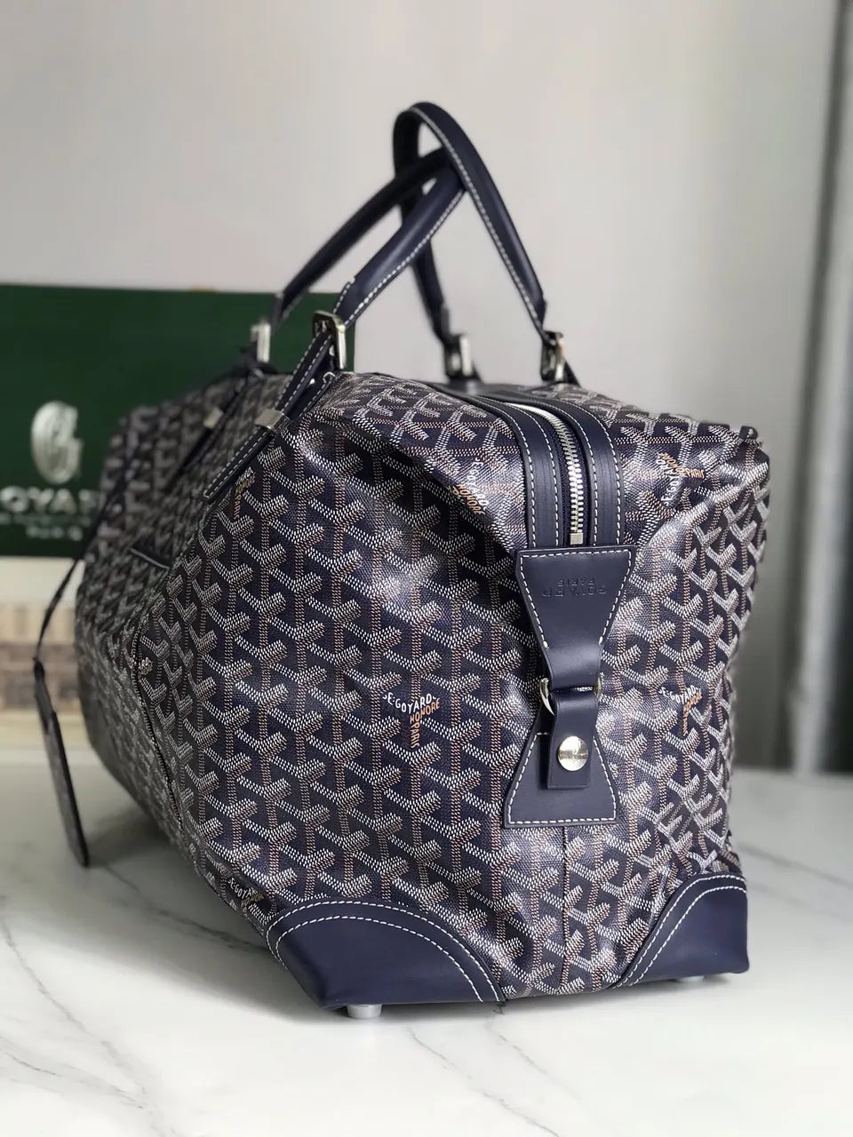 Goyard Navy Blue Weekend Bag - Hình 2