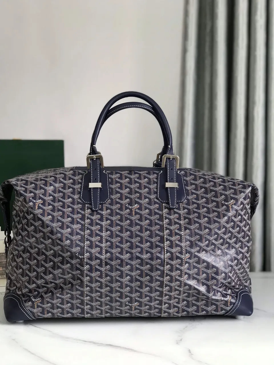 Goyard Navy Blue Weekend Bag - Hình 3