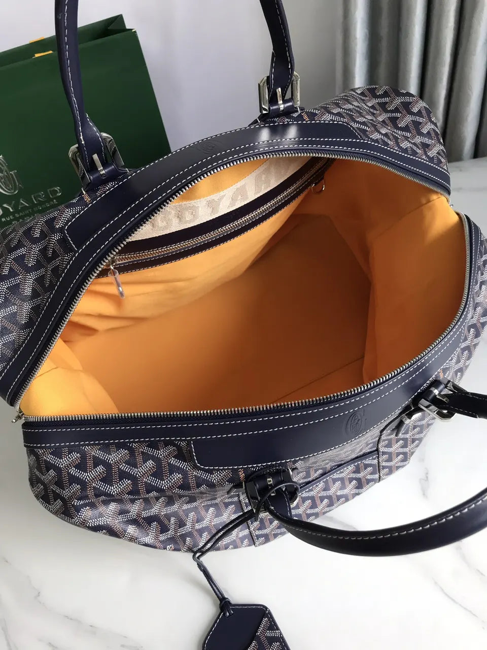 Goyard Navy Blue Weekend Bag - Hình 8