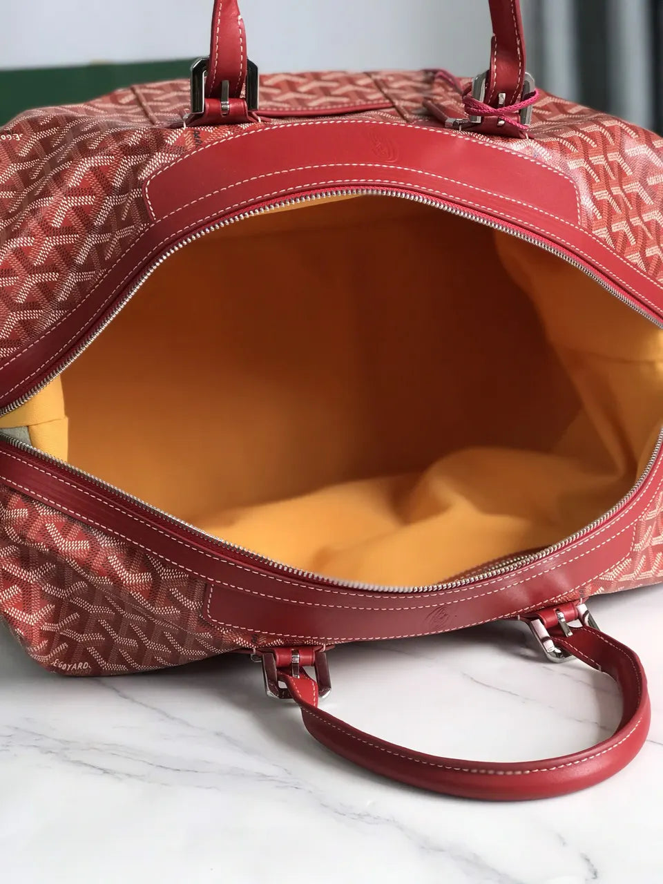 Goyard Red Voyage Duffle - Hình 8