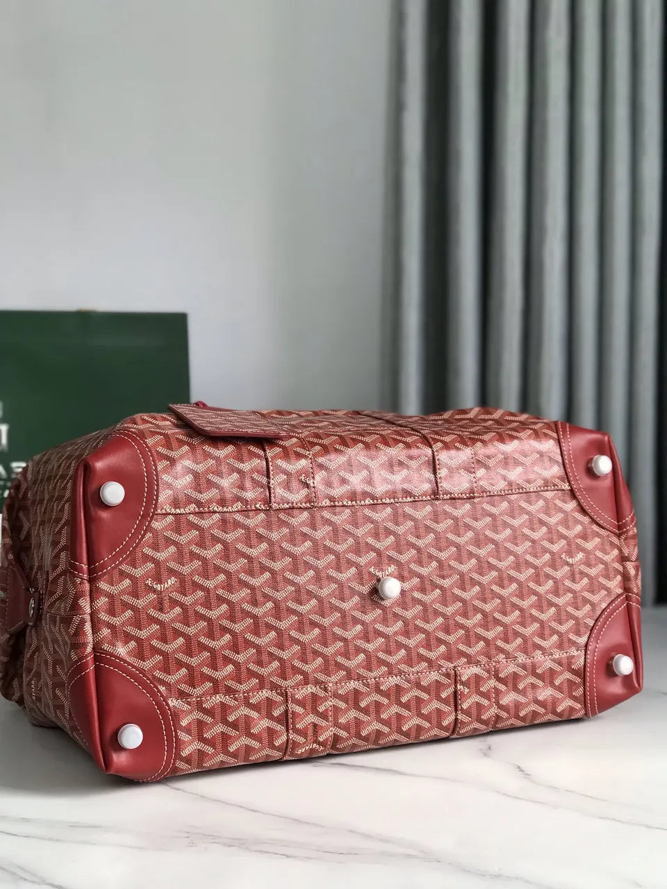 Goyard Red Voyage Duffle - Hình 7