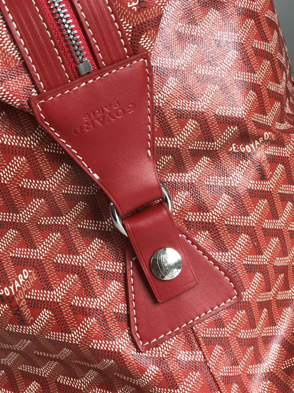 Goyard Red Voyage Duffle - Hình 5