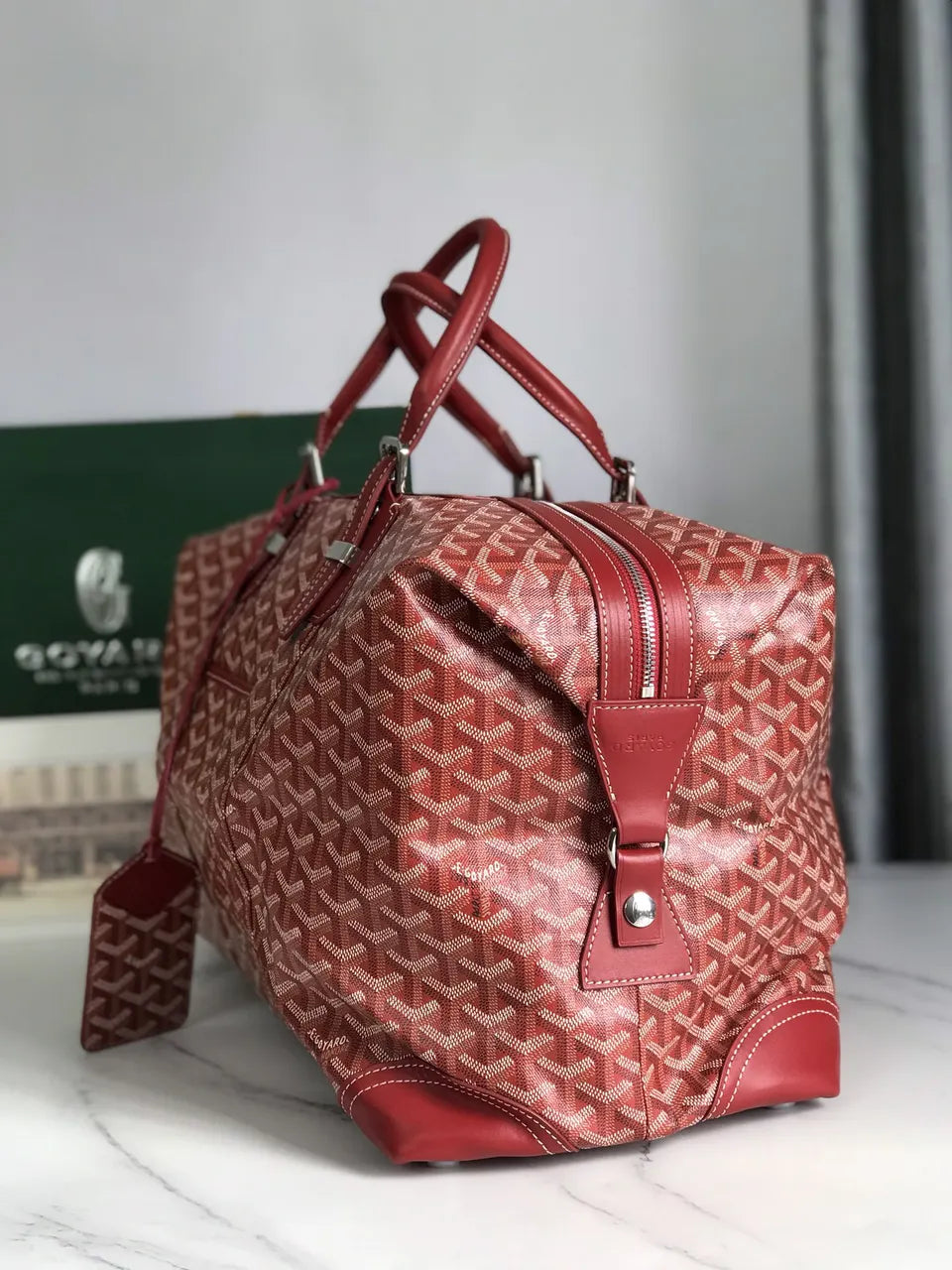 Goyard Red Voyage Duffle - Hình 2