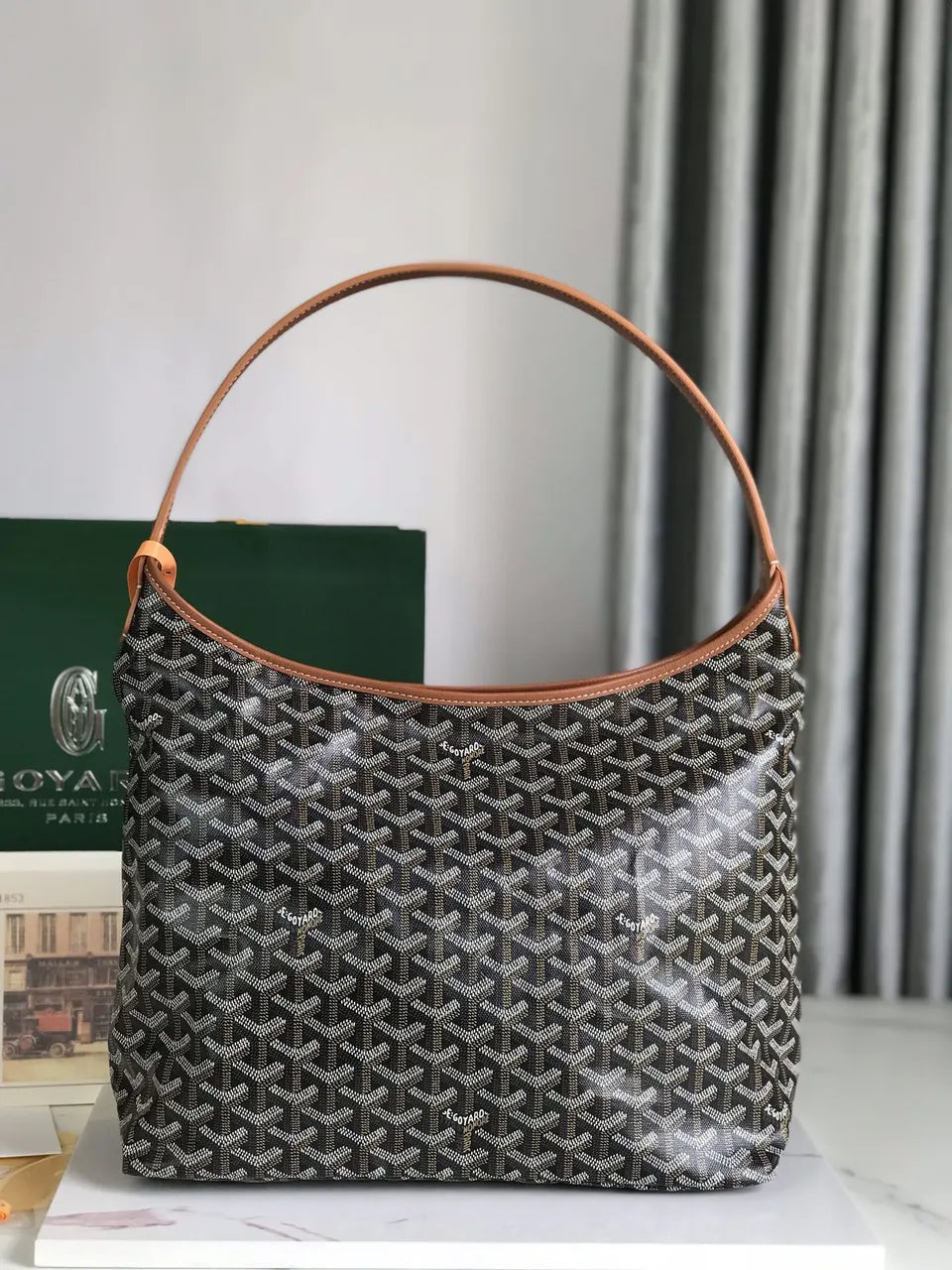 Goyard Black Saigon Hobo - Hình 2