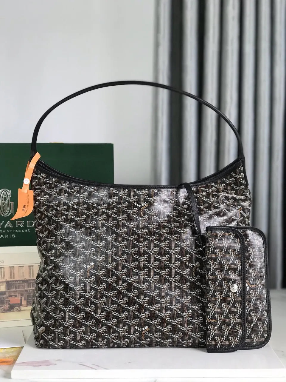 Goyard Black Vendome Hobo - Hình 3