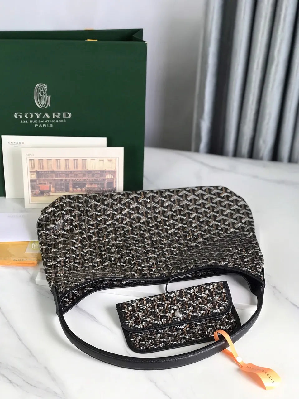 Goyard Black Vendome Hobo - Hình 9