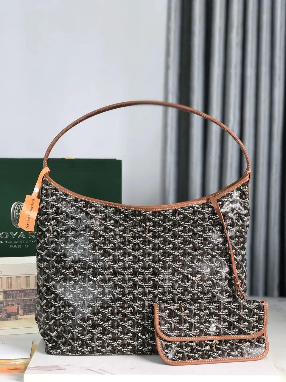 Goyard Hazel Brown Hobo Bag - Hình 2