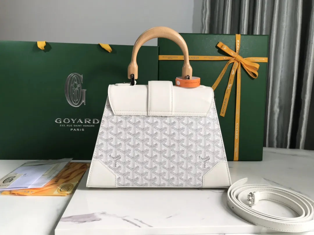 Goyard White Saigon Soft Bag - Hình 3
